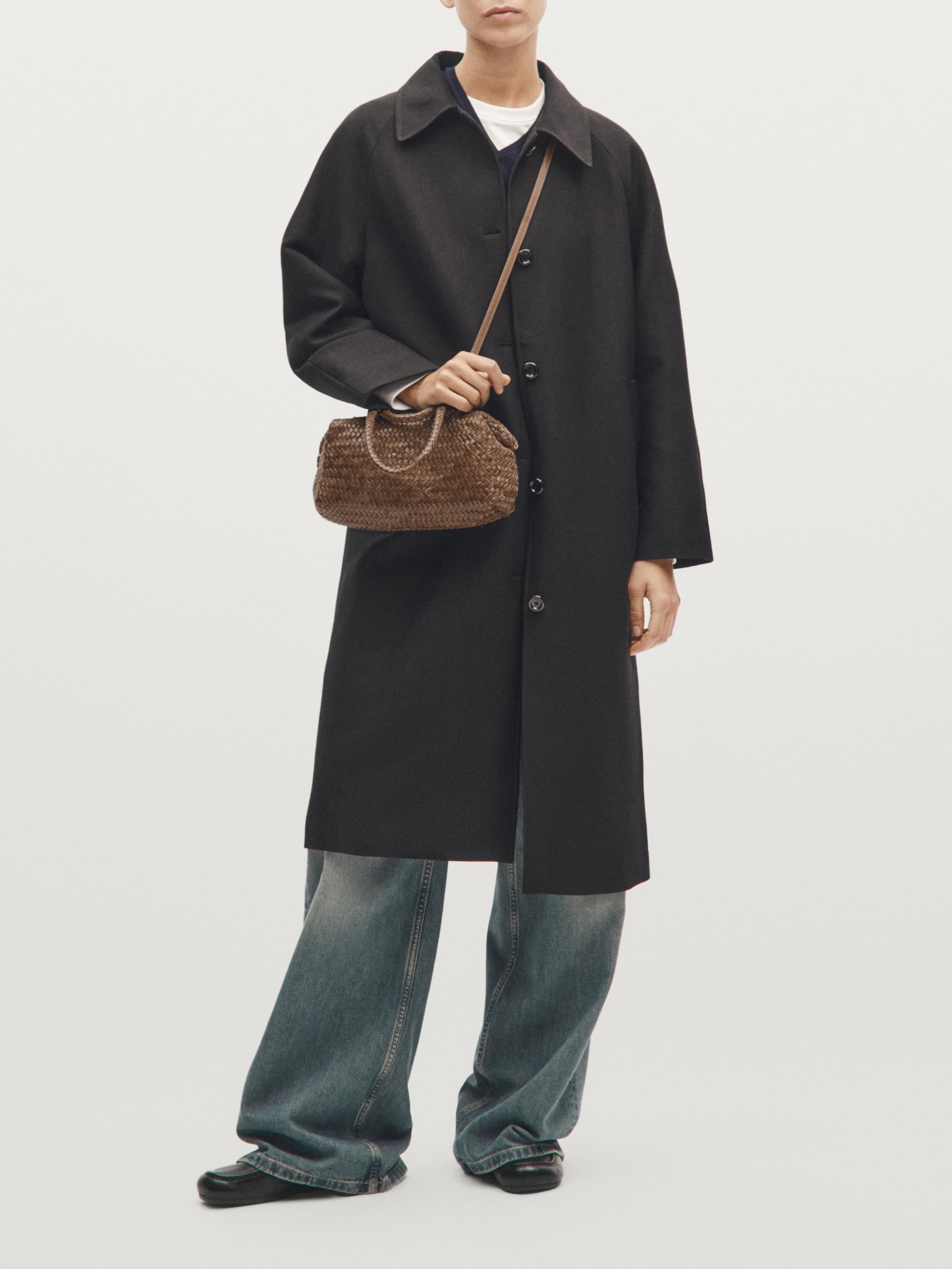 Petit sac satchel tressé en cuir nappa